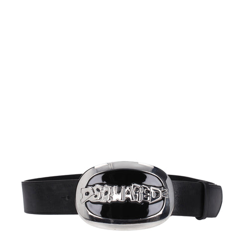 Dsquared² Black Leather Belt